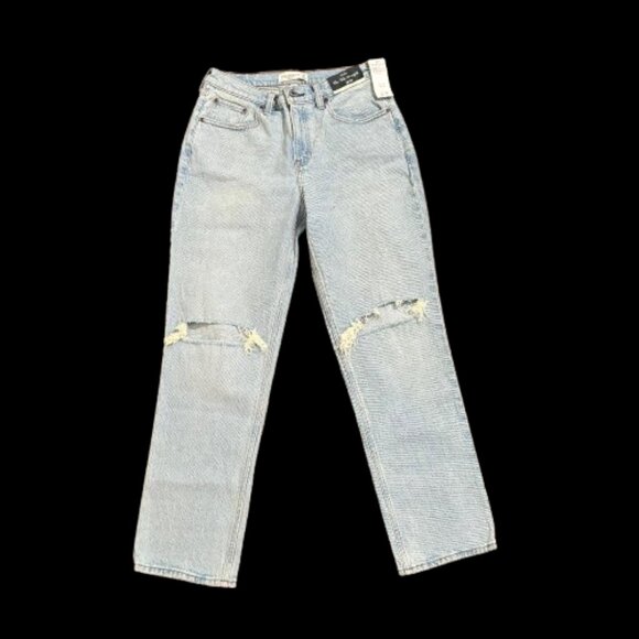 NWT Abercrombie & Fitch The 90"s Straight Mid Rise Curve Love Size 28 6 Short - Picture 1 of 16